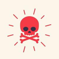 danger icon with skull vector