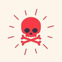 danger icon with skull vector