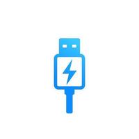 usb charging plug vector icon on white