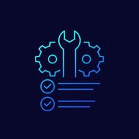 service checklist line icon for web vector