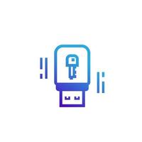 usb stick security key icon vector