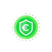 Shield with euro icon for web vector