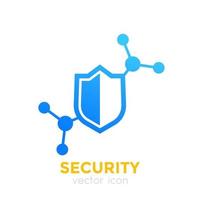 security icon with shield vector