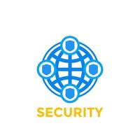 cybersecurity icon, logo element on white vector