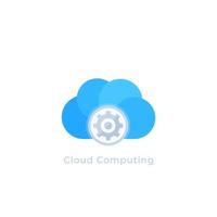 icono de vector de computación en la nube, logotipo