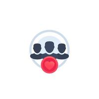 Happy customers and client satisfaction icon vector