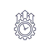 efficiency growth icon on white, line vector