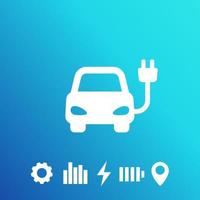 electric car, EV, clean transport icon vector