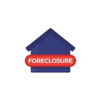 foreclosure icon with house on white vector