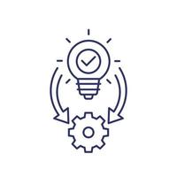Implementation icon, ideas execution line vector