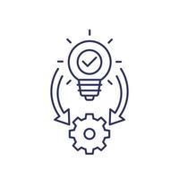 Implementation icon, ideas execution line vector