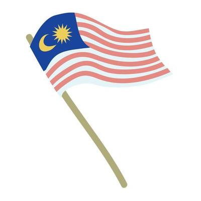 Malaysia flag. Isolated national flag of Malaysia.