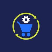 order processing, procurement icon, flat vector