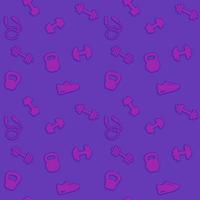seamless pattern with gym icons, fitness background vector