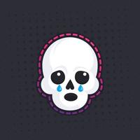 crying skull vector sticker