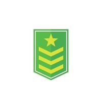rango militar, icono de charreteras del ejército en blanco vector