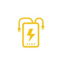 power bank vector icon on white