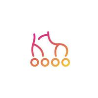 Roller skates logo, minimal design vector