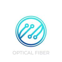 icono de vector de fibra óptica en blanco