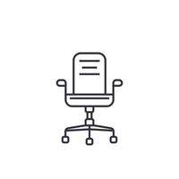 office chair vector linear icon isolated on white