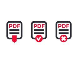 iconos de archivo pdf en blanco vector