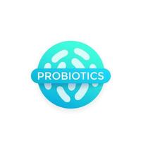 probiotics bacteria vector badge