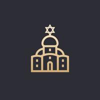 synagogue icon, linear vector