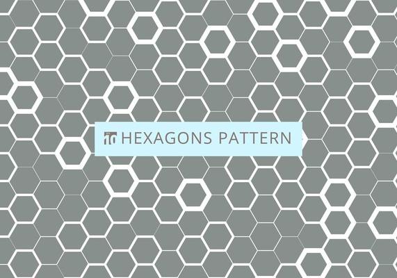 Abstract white hexagonal pattern on gray background