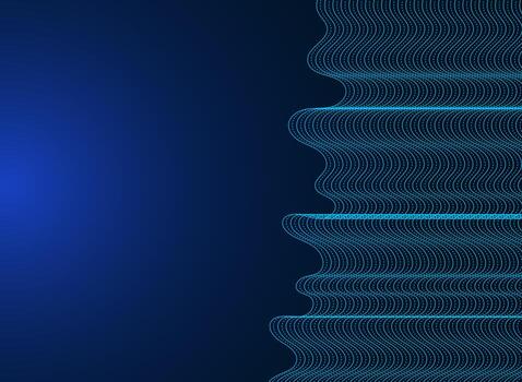 technology modern abstract blue wave line pattern dark background vector