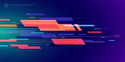 Abstract technology futuristic geometric colorful blue background. vector