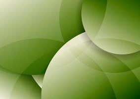 Abstract green circles layer overlapping with lighting background. vector