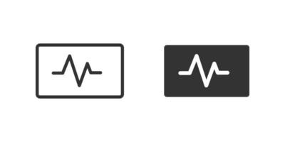 vector illustration of heart rate monitor isolated icon