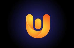 orange blue gradient logo w alphabet letter design icon for company vector