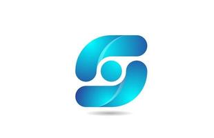 logotipo degradado azul s icono de diseño de letra del alfabeto para empresa vector