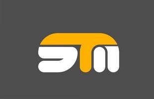 yellow white grey combination logo letter SM S M alphabet design icon vector