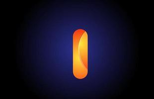 orange blue gradient logo i alphabet letter design icon for company vector