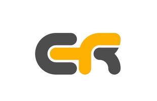 yellow grey combination logo letter ER E R alphabet design icon vector