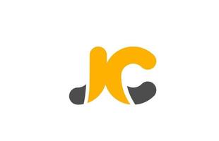 yellow grey combination logo letter JC J C alphabet design icon vector