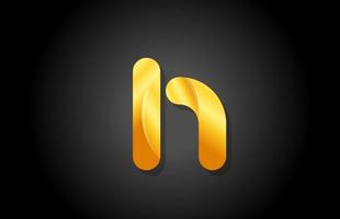 gold golden gradient logo h alphabet letter design icon for company vector