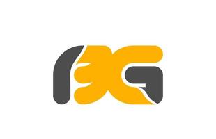 logotipo de combinación gris amarillo letra bg bg icono de diseño de alfabeto vector