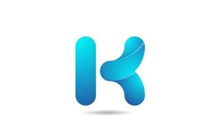 logotipo degradado azul k icono de diseño de letra del alfabeto para empresa vector