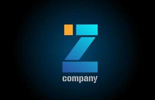 blue and orange logo z alphabet letter design icon for company vector