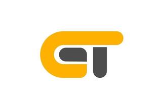 yellow grey combination logo letter GT G T alphabet design icon vector