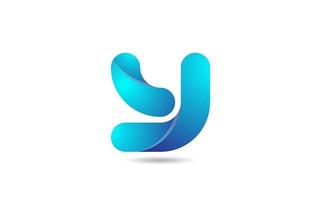 blue gradient logo y alphabet letter design icon for company vector