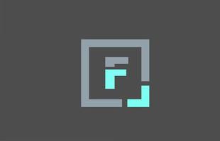 grey letter F alphabet logo design icon for business vector