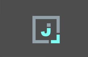 grey letter J alphabet logo design icon for business