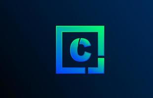 blue green letter C alphabet logo design icon for business vector