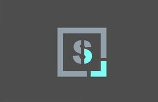 grey letter S alphabet logo design icon for business vector