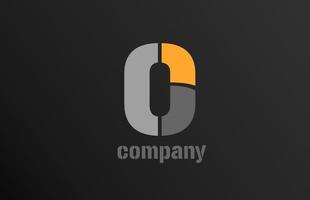 yellow grey letter o alphabet logo design icon for business vector