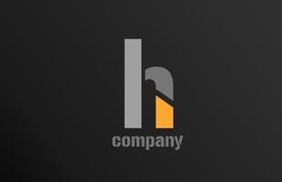 yellow grey letter h alphabet logo design icon for business vector